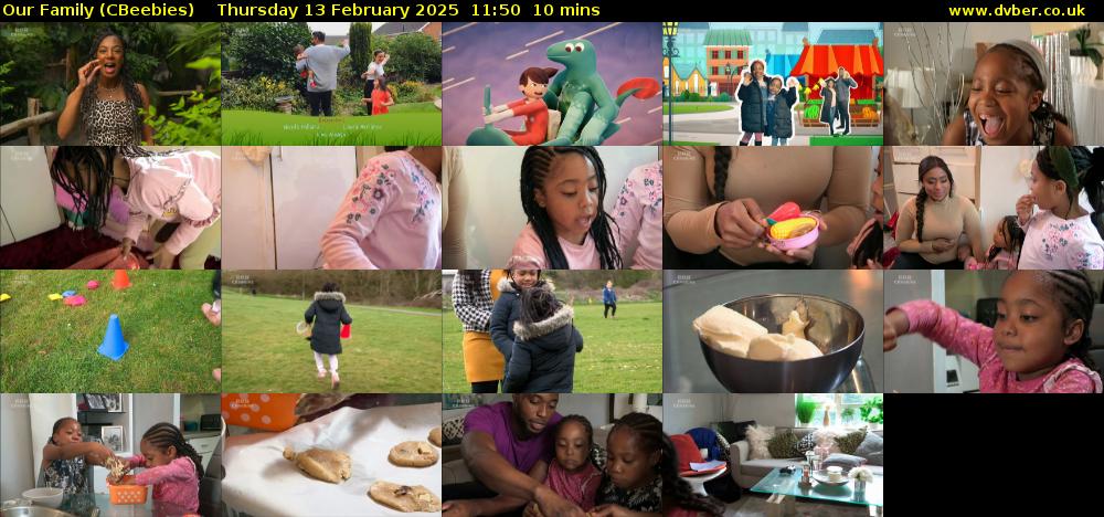 Our Family (CBeebies) Thursday 13 February 2025 11:50 - 12:00