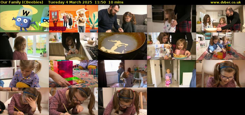 Our Family (CBeebies) Tuesday 4 March 2025 11:50 - 12:00