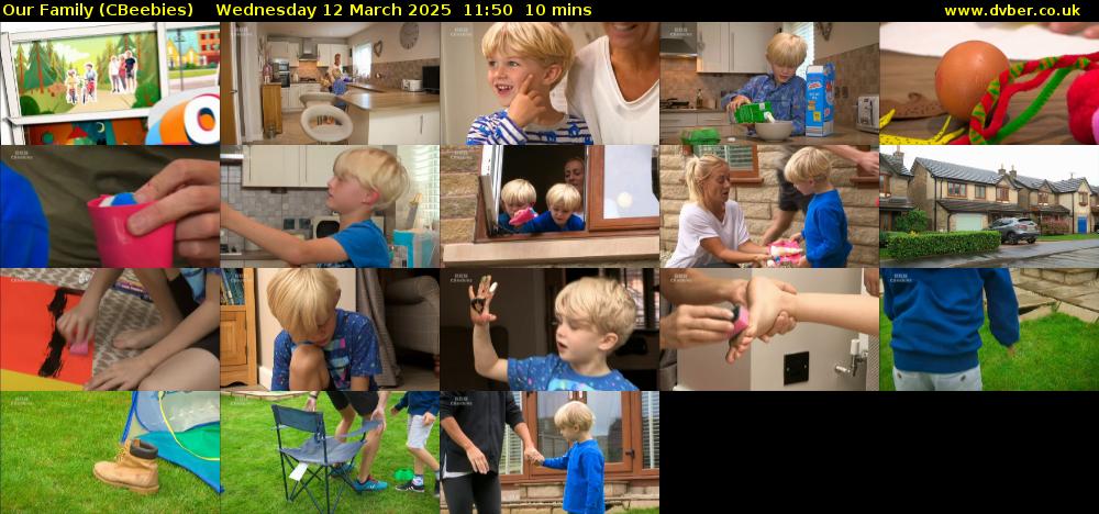 Our Family (CBeebies) Wednesday 12 March 2025 11:50 - 12:00