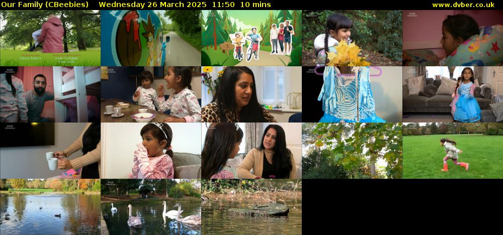 Our Family (CBeebies) Wednesday 26 March 2025 11:50 - 12:00