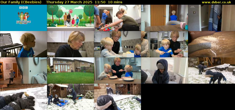 Our Family (CBeebies) Thursday 27 March 2025 11:50 - 12:00