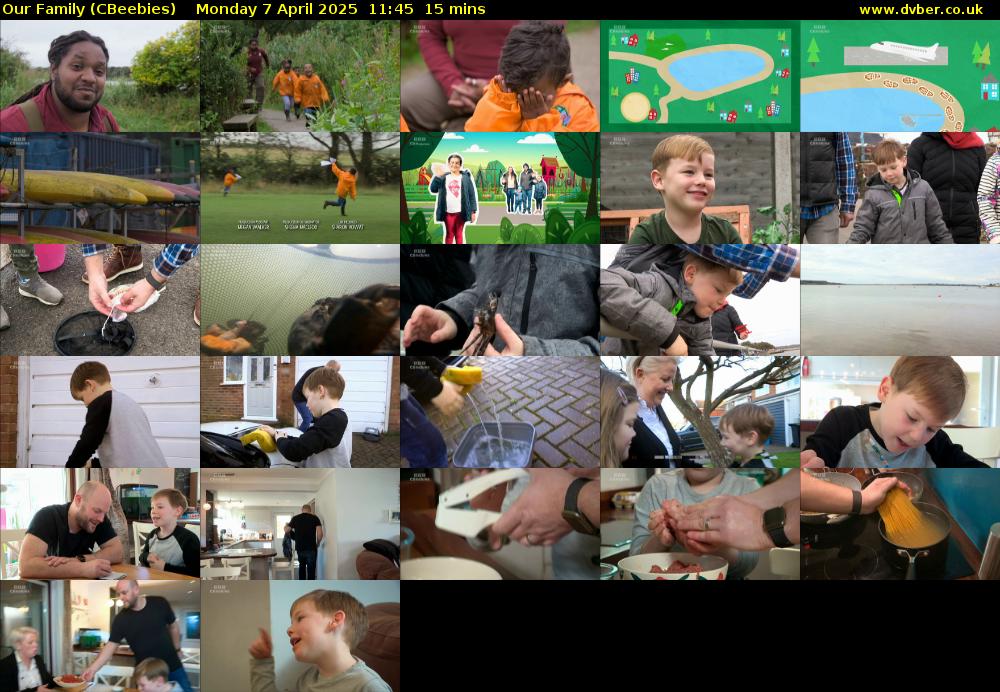 Our Family (CBeebies) Monday 7 April 2025 11:45 - 12:00