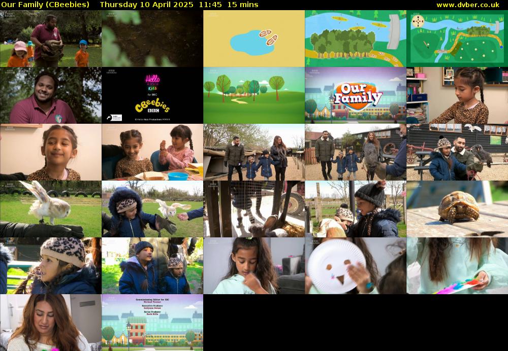 Our Family (CBeebies) Thursday 10 April 2025 11:45 - 12:00