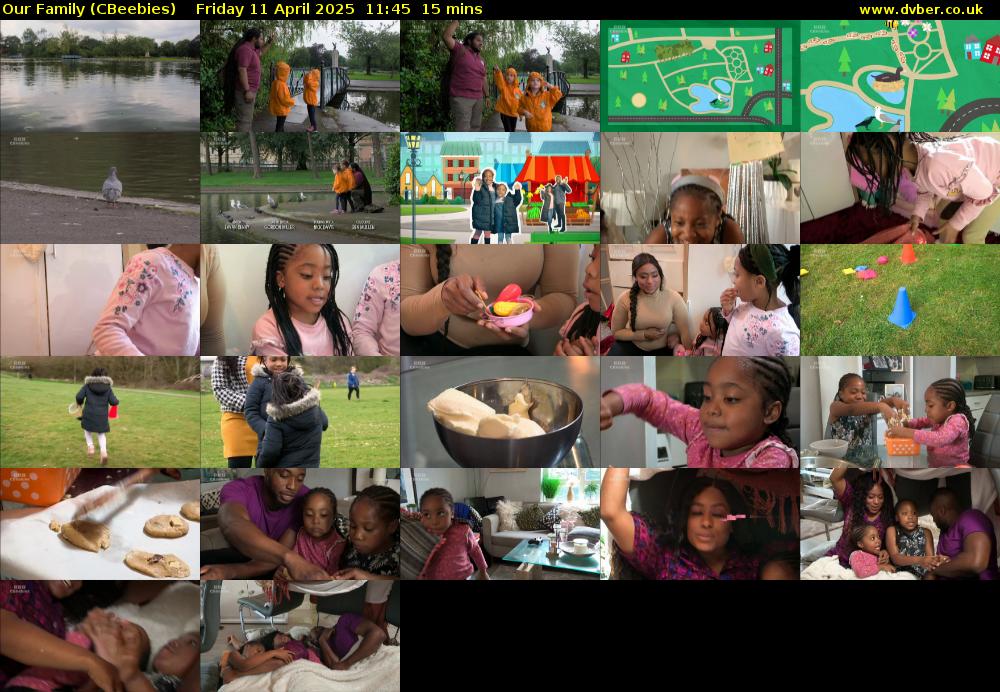 Our Family (CBeebies) Friday 11 April 2025 11:45 - 12:00
