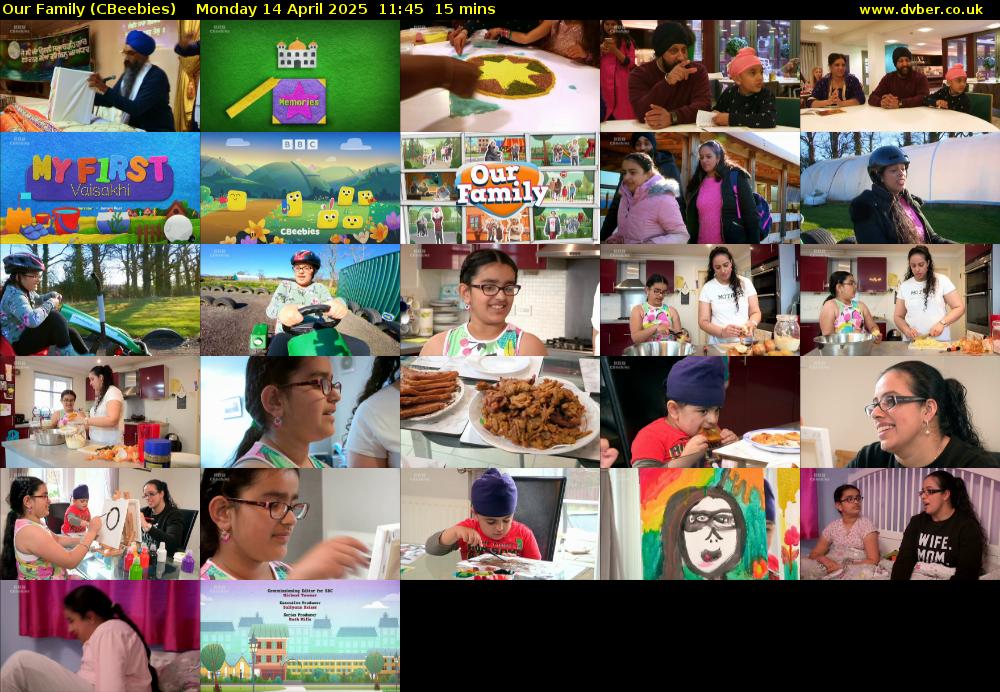 Our Family (CBeebies) Monday 14 April 2025 11:45 - 12:00