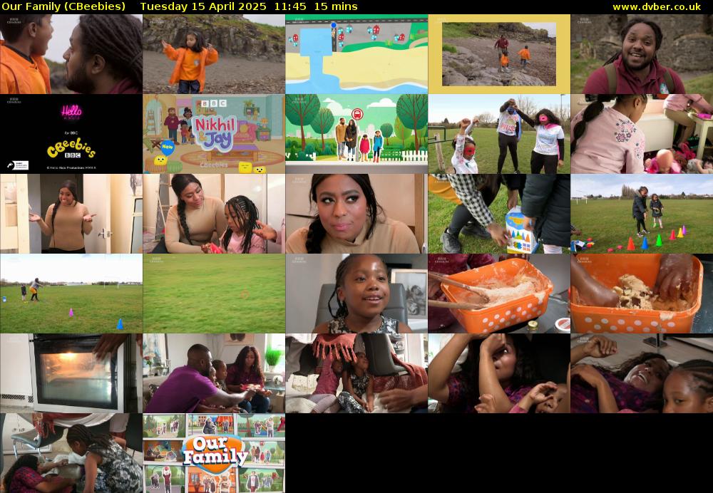 Our Family (CBeebies) Tuesday 15 April 2025 11:45 - 12:00