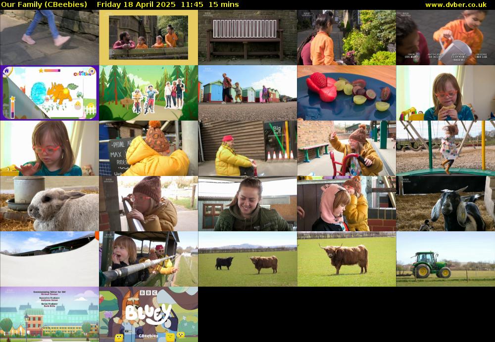 Our Family (CBeebies) Friday 18 April 2025 11:45 - 12:00