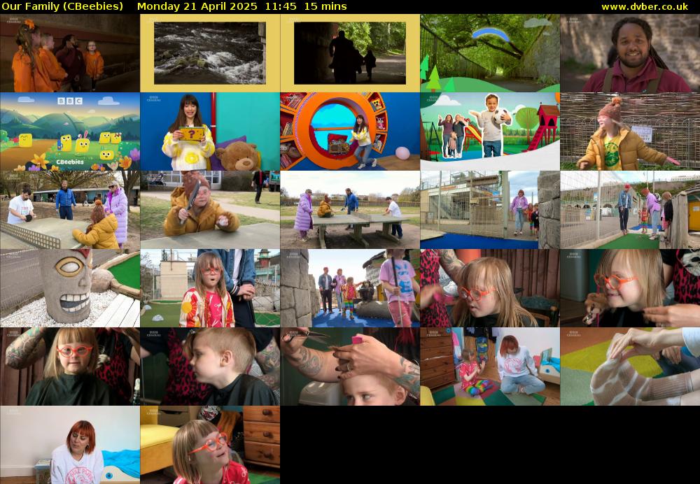 Our Family (CBeebies) Monday 21 April 2025 11:45 - 12:00