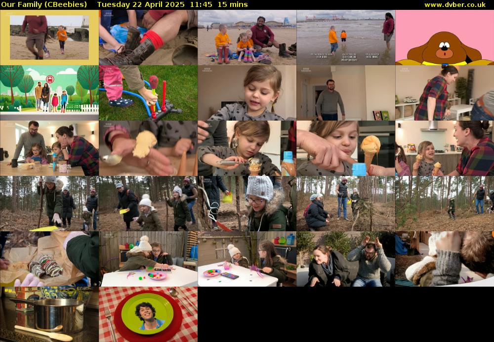 Our Family (CBeebies) Tuesday 22 April 2025 11:45 - 12:00