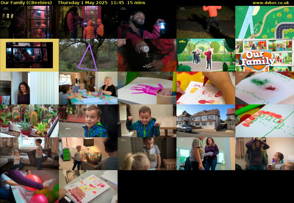 Our Family (CBeebies) Thursday 1 May 2025 11:45 - 12:00