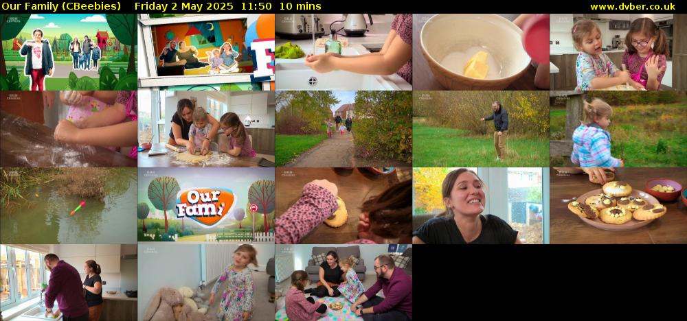 Our Family (CBeebies) Friday 2 May 2025 11:50 - 12:00