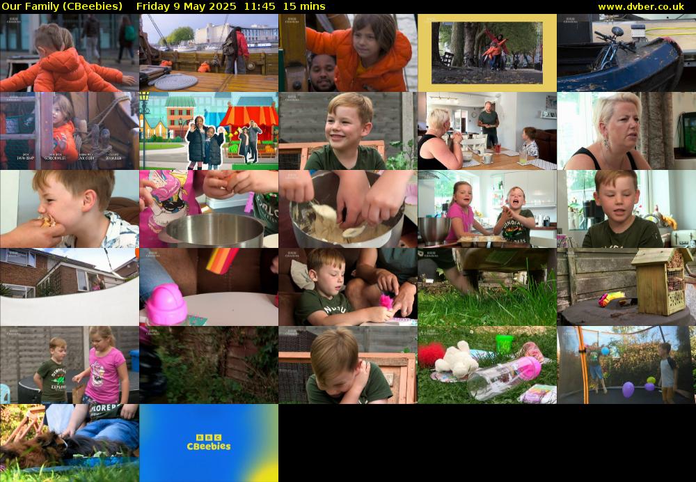 Our Family (CBeebies) Friday 9 May 2025 11:45 - 12:00