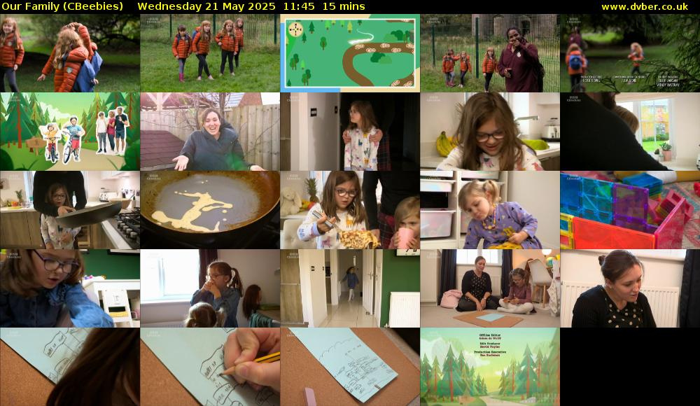 Our Family (CBeebies) Wednesday 21 May 2025 11:45 - 12:00