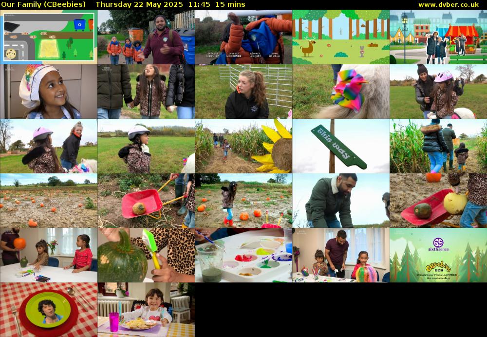 Our Family (CBeebies) Thursday 22 May 2025 11:45 - 12:00
