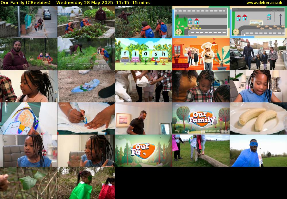 Our Family (CBeebies) Wednesday 28 May 2025 11:45 - 12:00