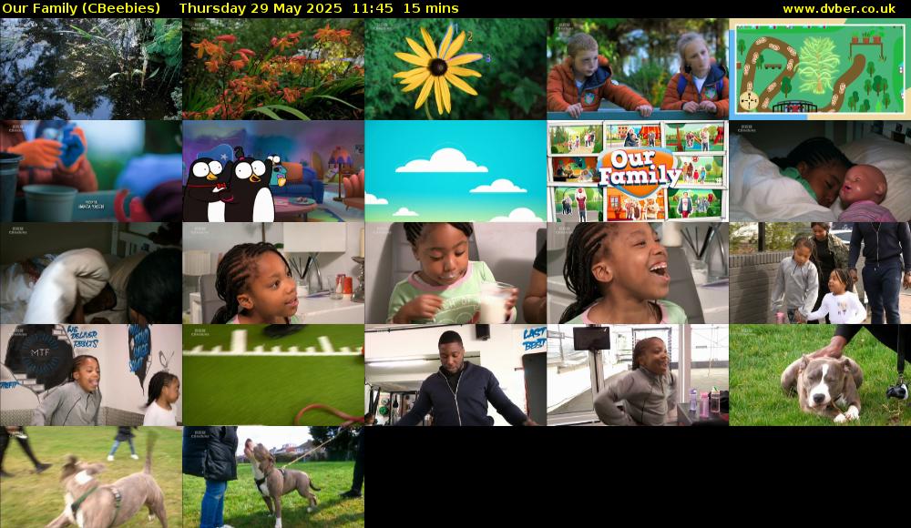 Our Family (CBeebies) Thursday 29 May 2025 11:45 - 12:00