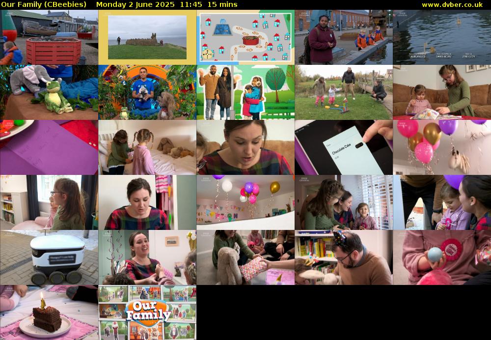 Our Family (CBeebies) Monday 2 June 2025 11:45 - 12:00