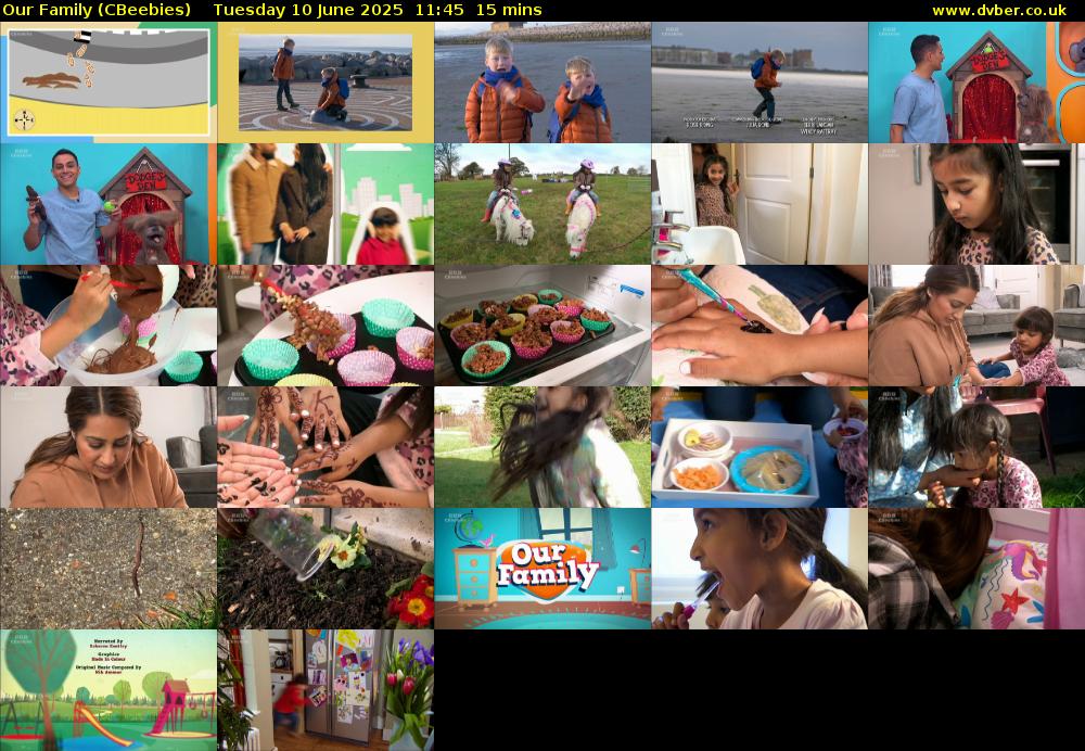 Our Family (CBeebies) Tuesday 10 June 2025 11:45 - 12:00