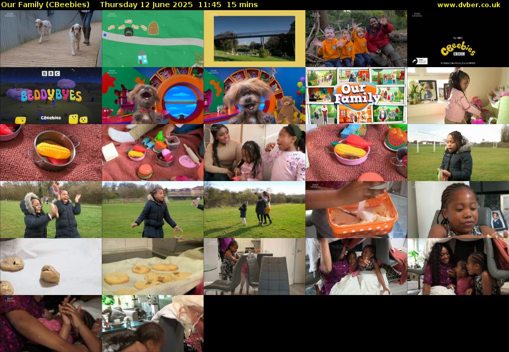 Our Family (CBeebies) Thursday 12 June 2025 11:45 - 12:00