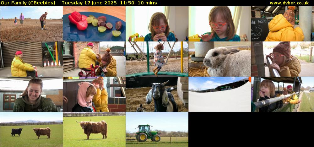 Our Family (CBeebies) Tuesday 17 June 2025 11:50 - 12:00