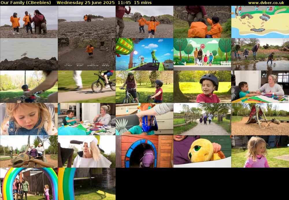 Our Family (CBeebies) Wednesday 25 June 2025 11:45 - 12:00