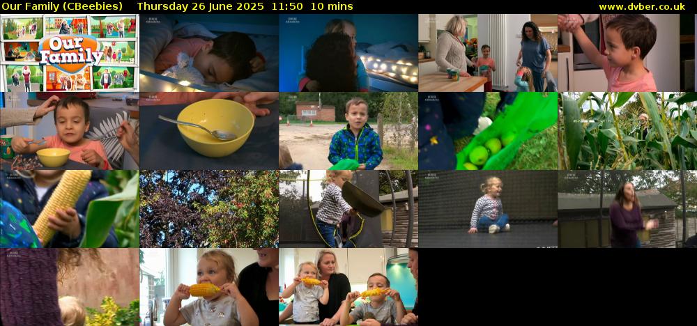 Our Family (CBeebies) Thursday 26 June 2025 11:50 - 12:00