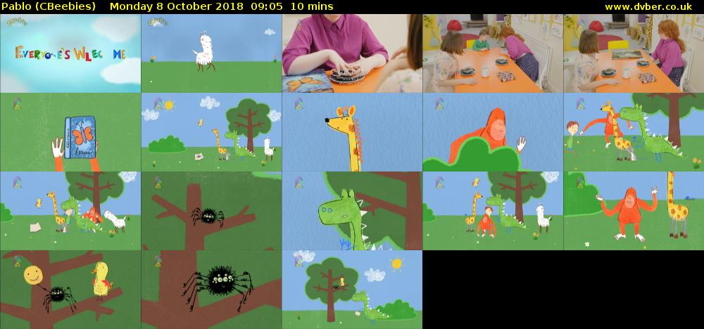 Pablo (CBeebies) Monday 8 October 2018 09:05 - 09:15