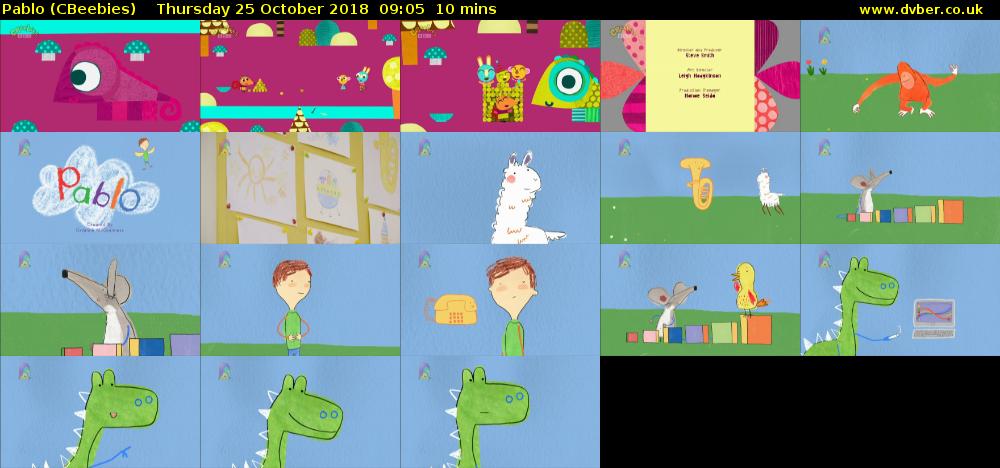 Pablo (CBeebies) Thursday 25 October 2018 09:05 - 09:15