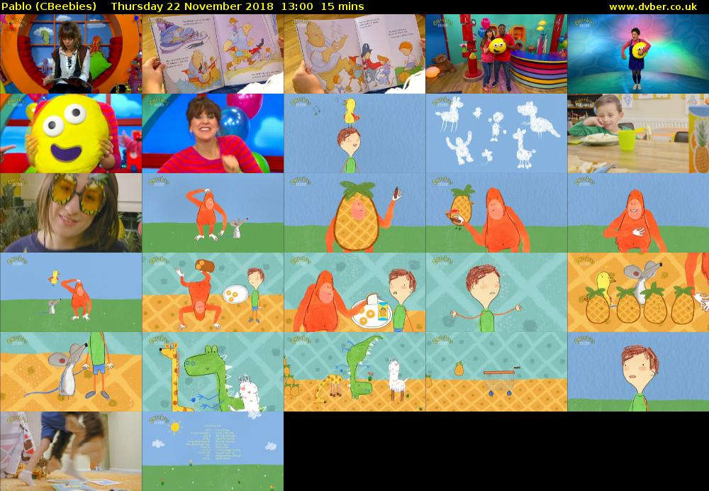 Pablo (CBeebies) Thursday 22 November 2018 13:00 - 13:15