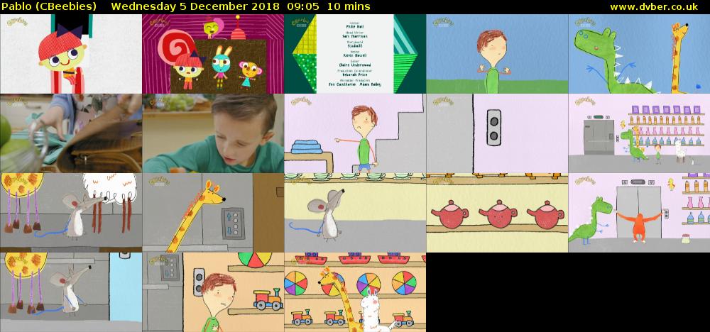Pablo (CBeebies) Wednesday 5 December 2018 09:05 - 09:15