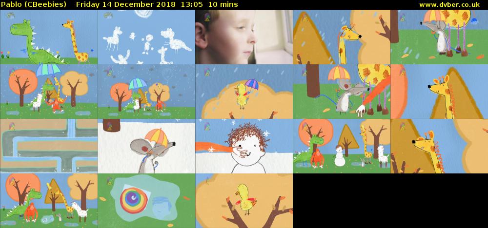 Pablo (CBeebies) Friday 14 December 2018 13:05 - 13:15
