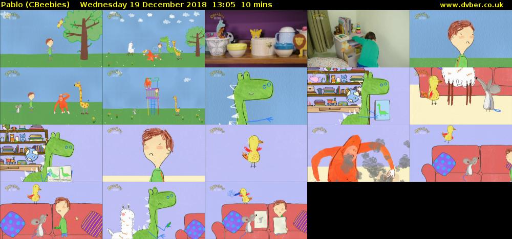 Pablo (CBeebies) Wednesday 19 December 2018 13:05 - 13:15