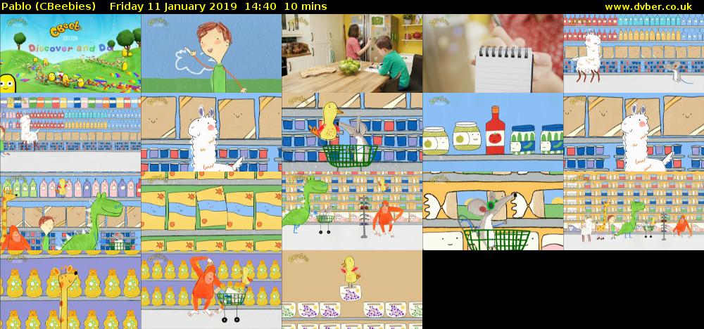 Pablo (CBeebies) Friday 11 January 2019 14:40 - 14:50