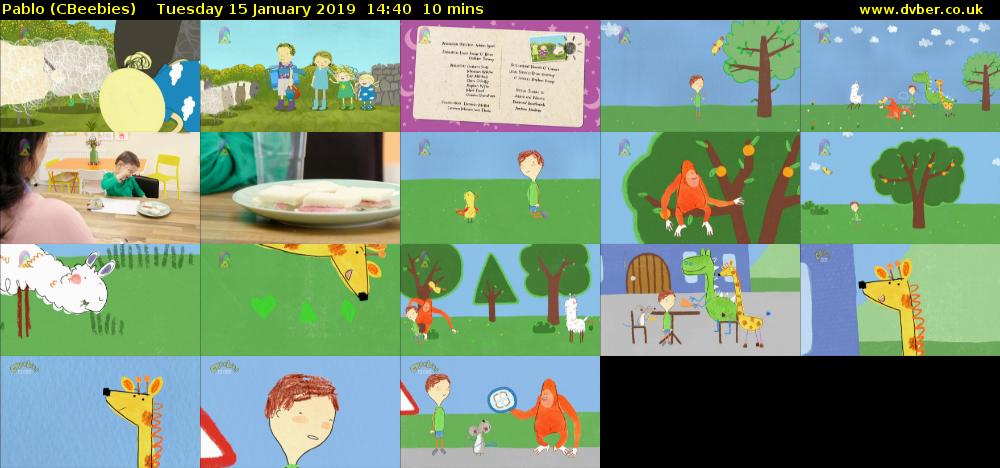 Pablo (CBeebies) Tuesday 15 January 2019 14:40 - 14:50