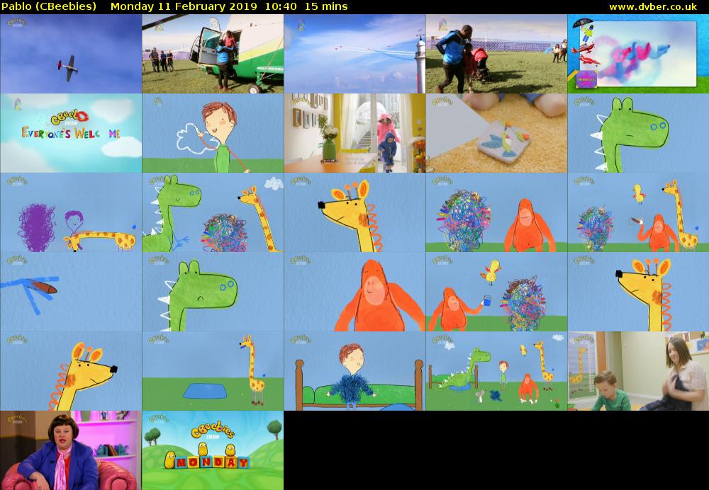 Pablo (CBeebies) Monday 11 February 2019 10:40 - 10:55