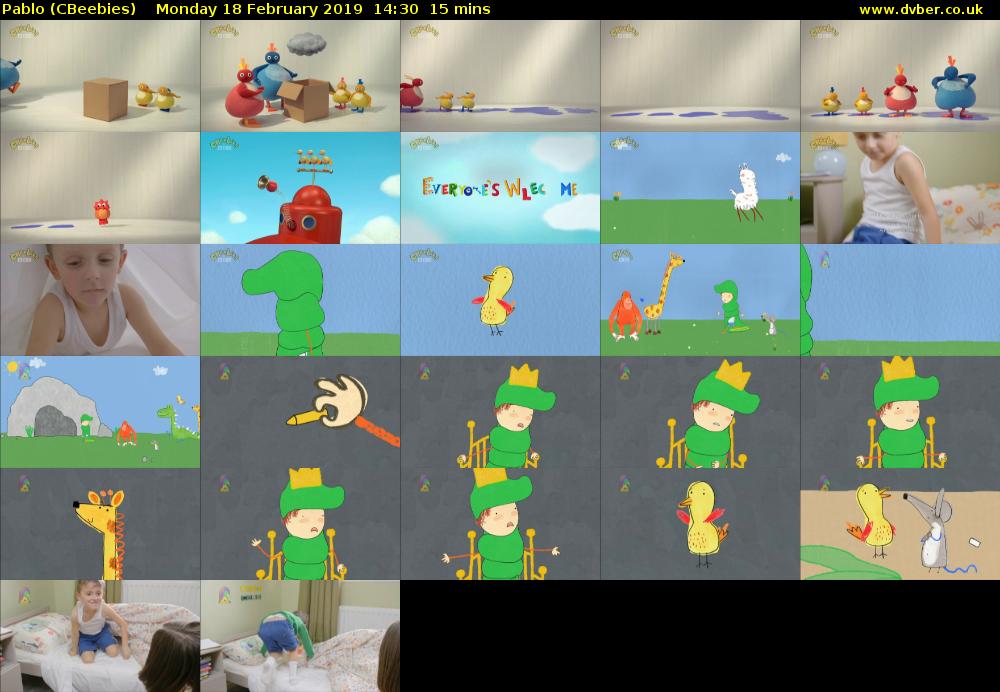 Pablo (CBeebies) Monday 18 February 2019 14:30 - 14:45