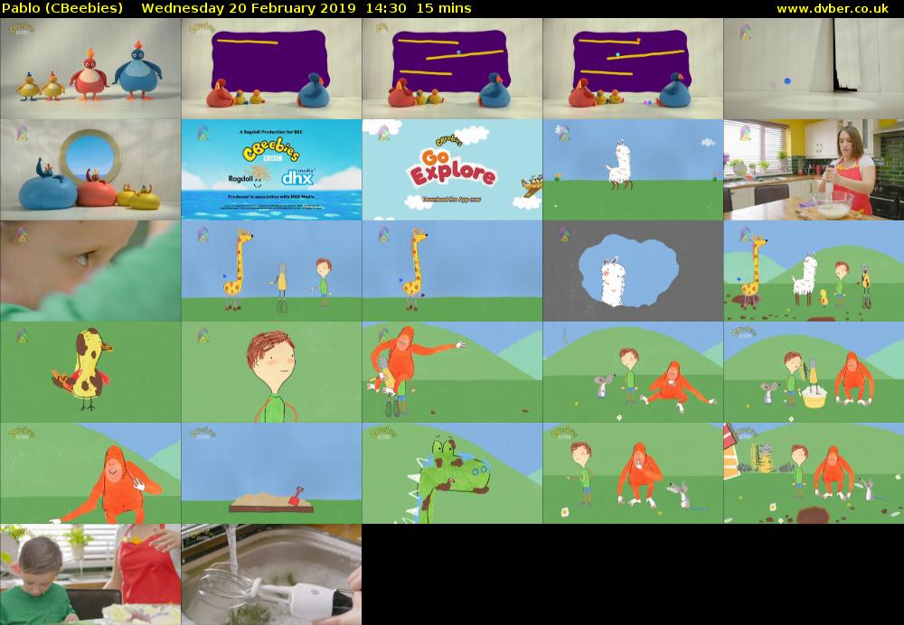 Pablo (CBeebies) Wednesday 20 February 2019 14:30 - 14:45