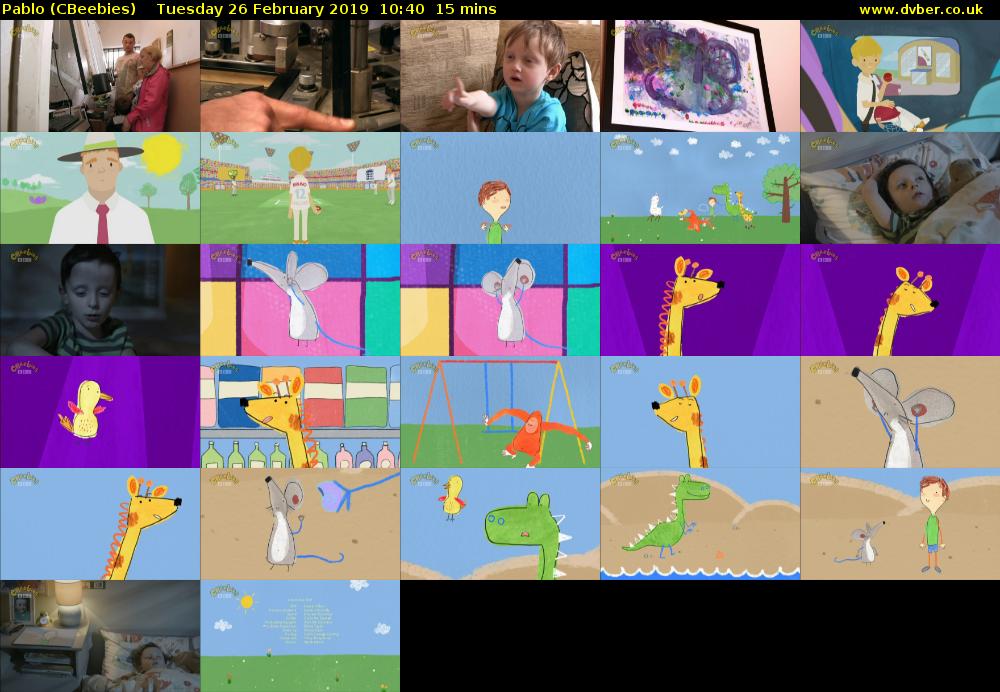 Pablo (CBeebies) Tuesday 26 February 2019 10:40 - 10:55