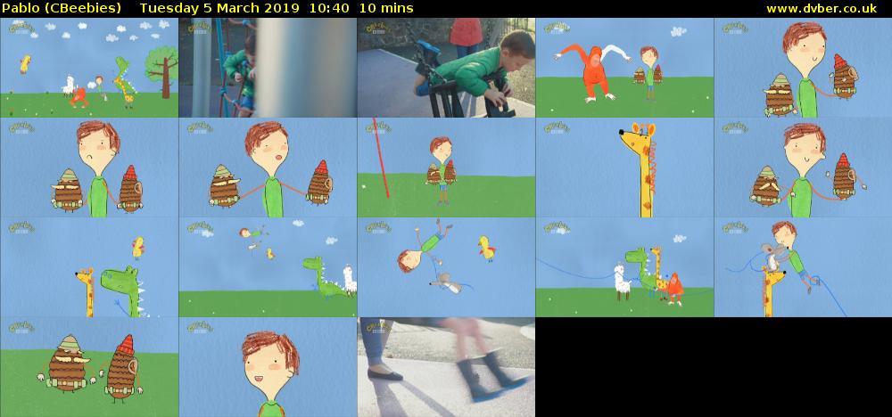 Pablo (CBeebies) Tuesday 5 March 2019 10:40 - 10:50