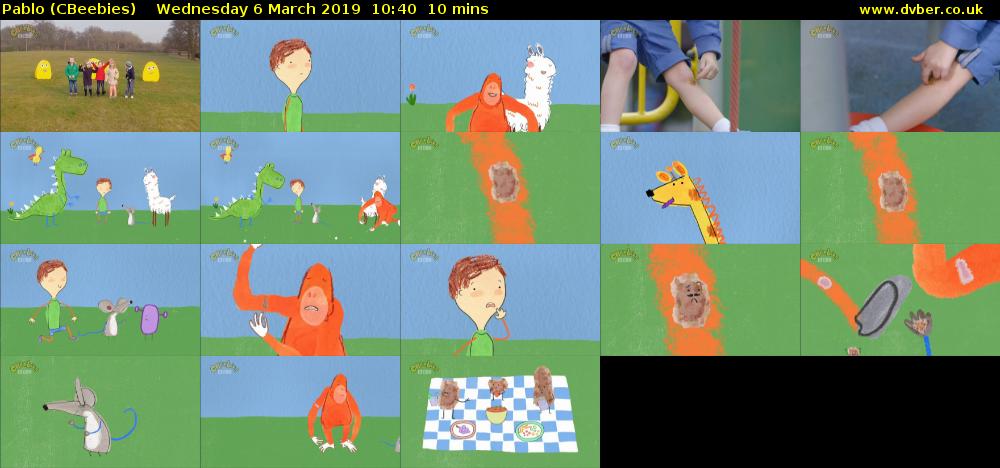 Pablo (CBeebies) Wednesday 6 March 2019 10:40 - 10:50