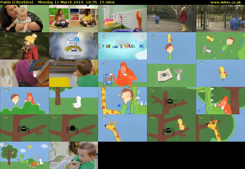 Pablo (CBeebies) Monday 11 March 2019 10:35 - 10:50