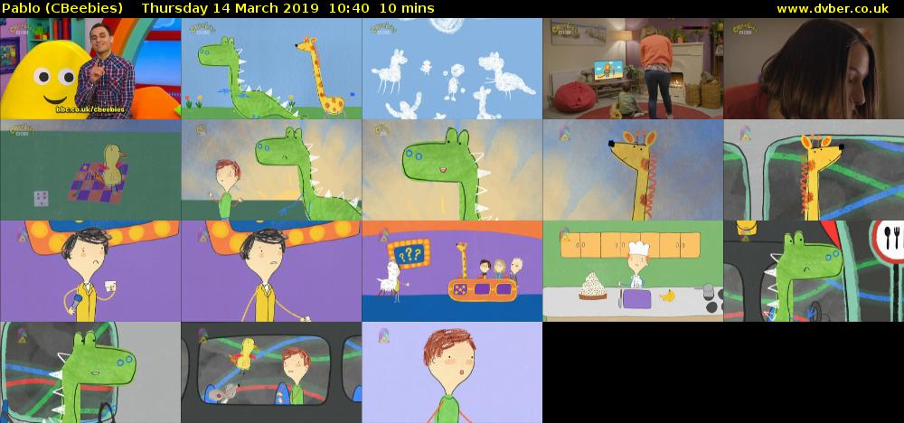 Pablo (CBeebies) Thursday 14 March 2019 10:40 - 10:50