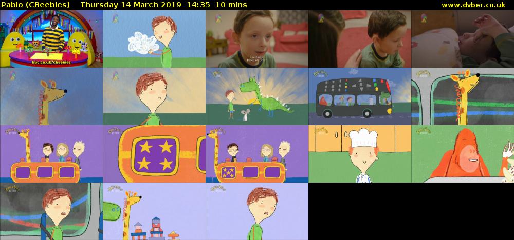 Pablo (CBeebies) Thursday 14 March 2019 14:35 - 14:45