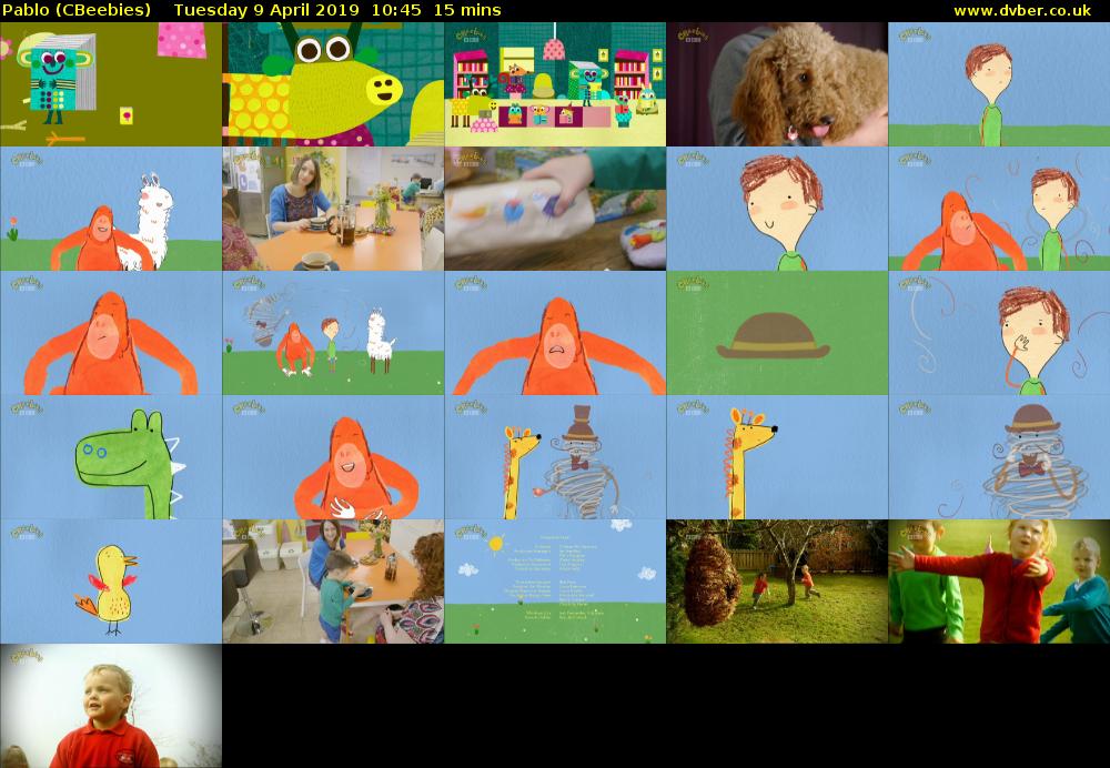Pablo (CBeebies) Tuesday 9 April 2019 10:45 - 11:00