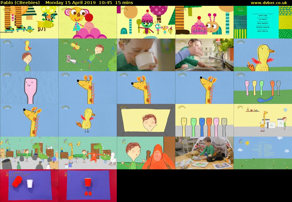 Pablo (CBeebies) Monday 15 April 2019 10:45 - 11:00