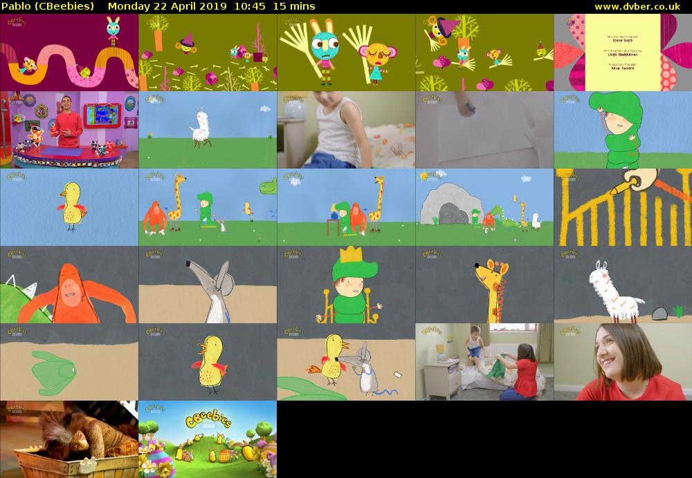 Pablo (CBeebies) Monday 22 April 2019 10:45 - 11:00
