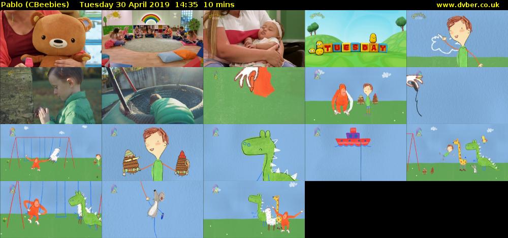 Pablo (CBeebies) Tuesday 30 April 2019 14:35 - 14:45