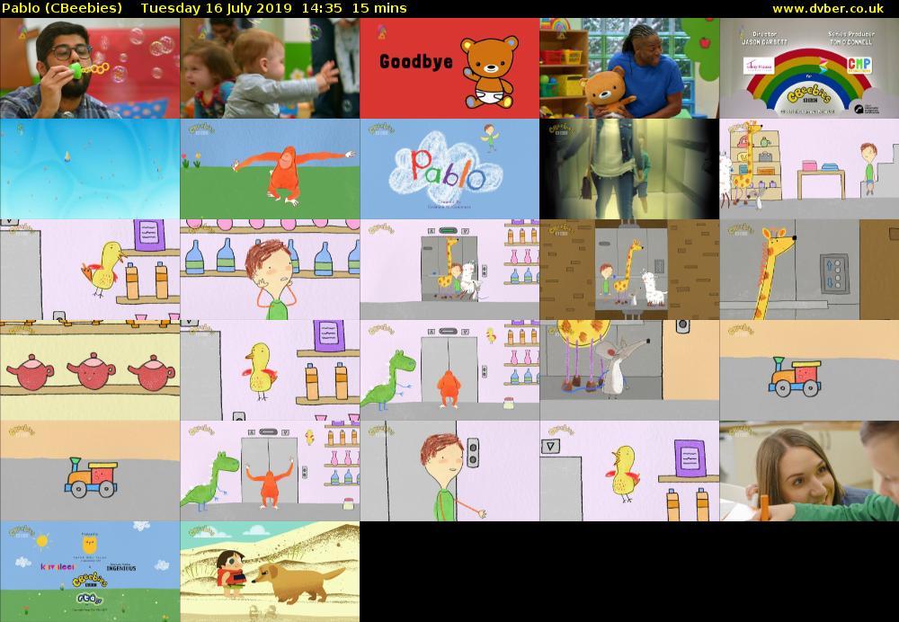 Pablo (CBeebies) Tuesday 16 July 2019 14:35 - 14:50