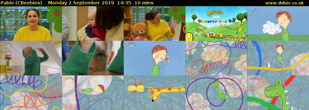 Pablo (CBeebies) Monday 2 September 2019 14:35 - 14:45