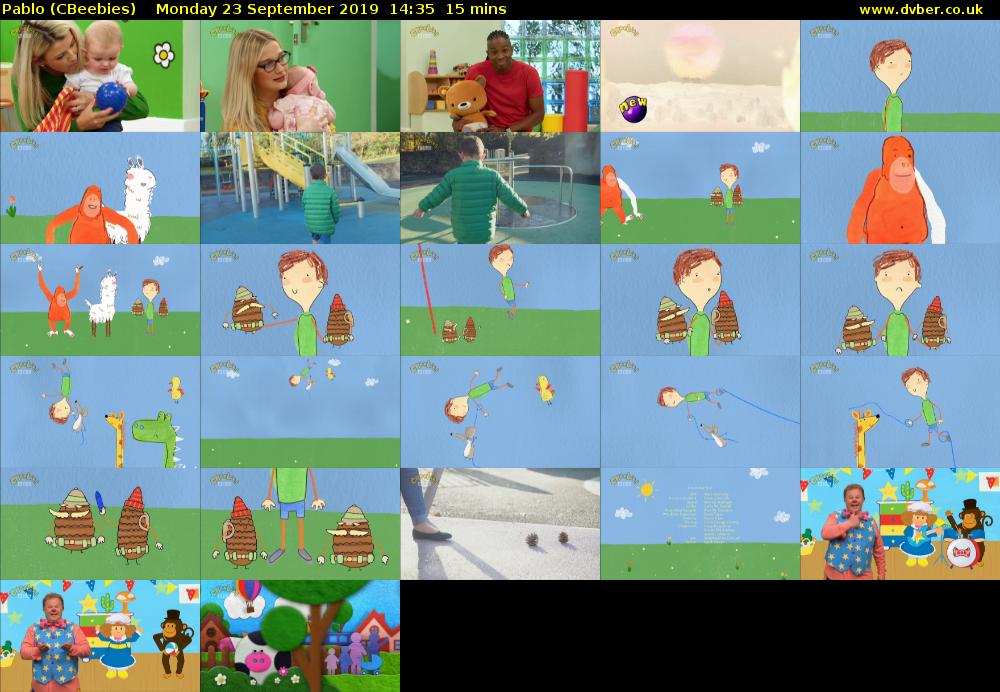 Pablo (CBeebies) Monday 23 September 2019 14:35 - 14:50